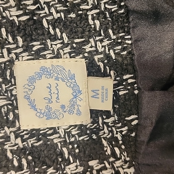 Blue Rain Womens Black and White Tweed 3/4 Length Coat Medium - Picture 8 of 11